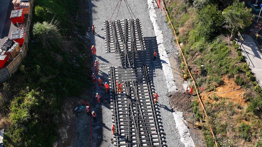Birdseye view of track work