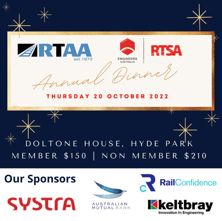 RTAA RTSA Annual Dinner 20th October 2022 at Doltone House Hyde Park, Sydney