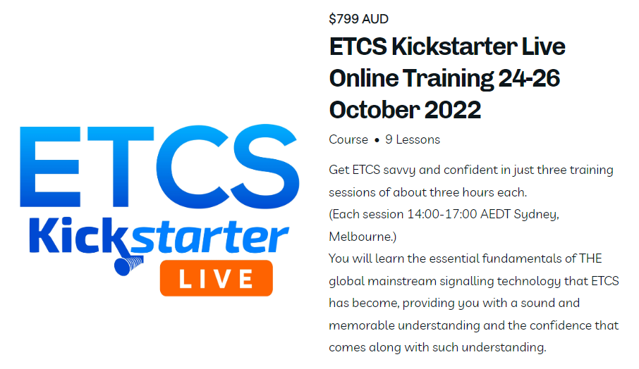 ETCS Kickstarter training October 2022