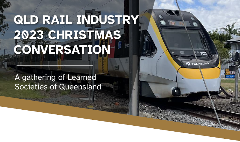 QLD rail conversation text overlaid on a QLD rail train photo,5-9pm Wednesday 6th December 2023